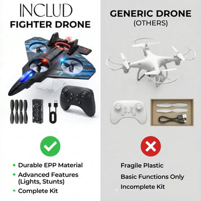Remote Control Fighter Jet Drone Toy with LED Lights
