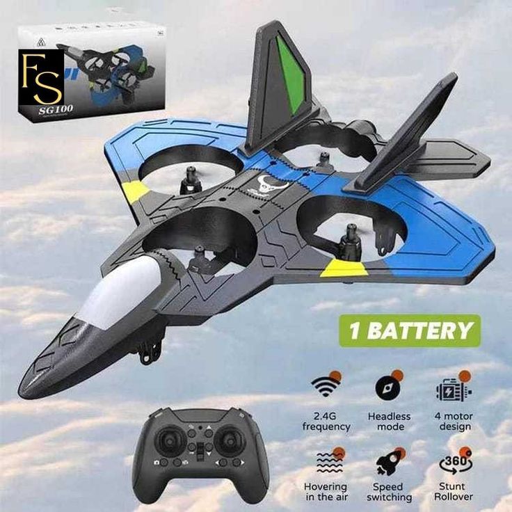 Remote Control Fighter Jet Drone Toy with LED Lights